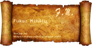 Fuksz Mihály névjegykártya