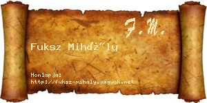 Fuksz Mihály névjegykártya