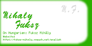 mihaly fuksz business card